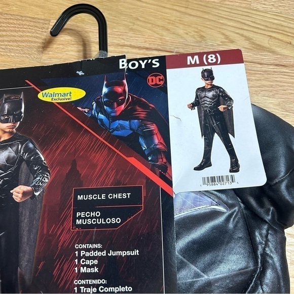 Batman Costume NEW Sz 8 Kids Boys DC Black Halloween Superhero - Picture 4 of 7